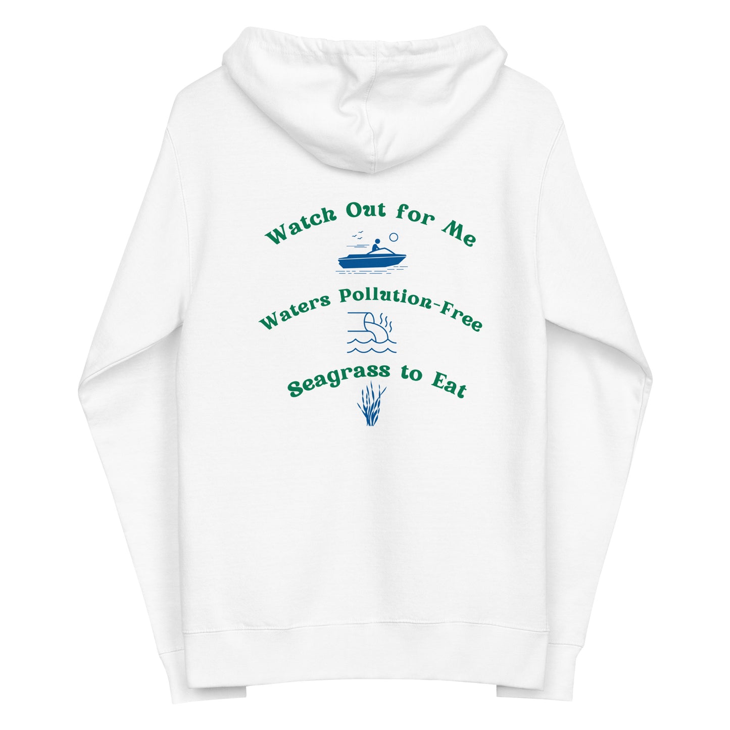 Protect the Manatees Embroidered Unisex Fleece Zip Up Hoodie