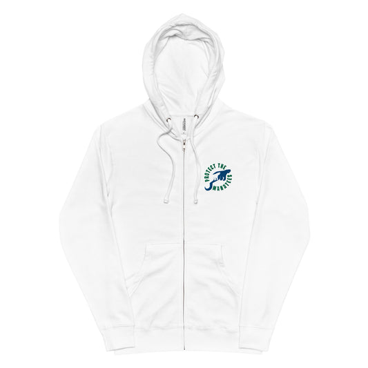 Protect the Manatees Embroidered Unisex Fleece Zip Up Hoodie