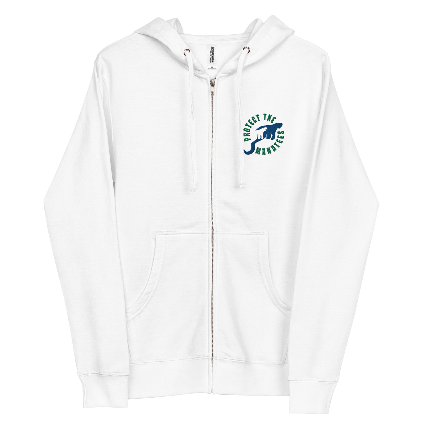 Protect the Manatees Embroidered Unisex Fleece Zip Up Hoodie