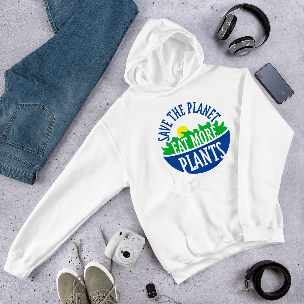 Save The Planet, Eat More Plants! Vegetarian Vegan Unisex Graphic Hoodie