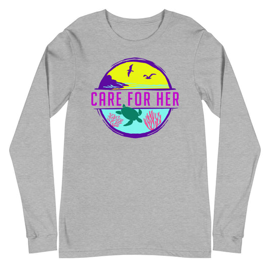 Care For Planet Earth Climate Change Neon Long Sleeve Tee