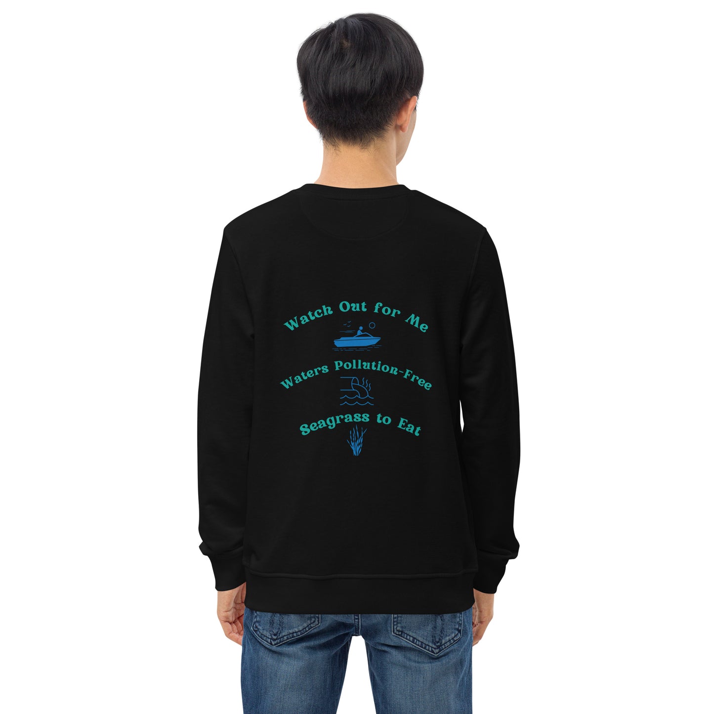 Protect the Manatees Eco Friendly Embroidered Unisex Crewneck Sweatshirt