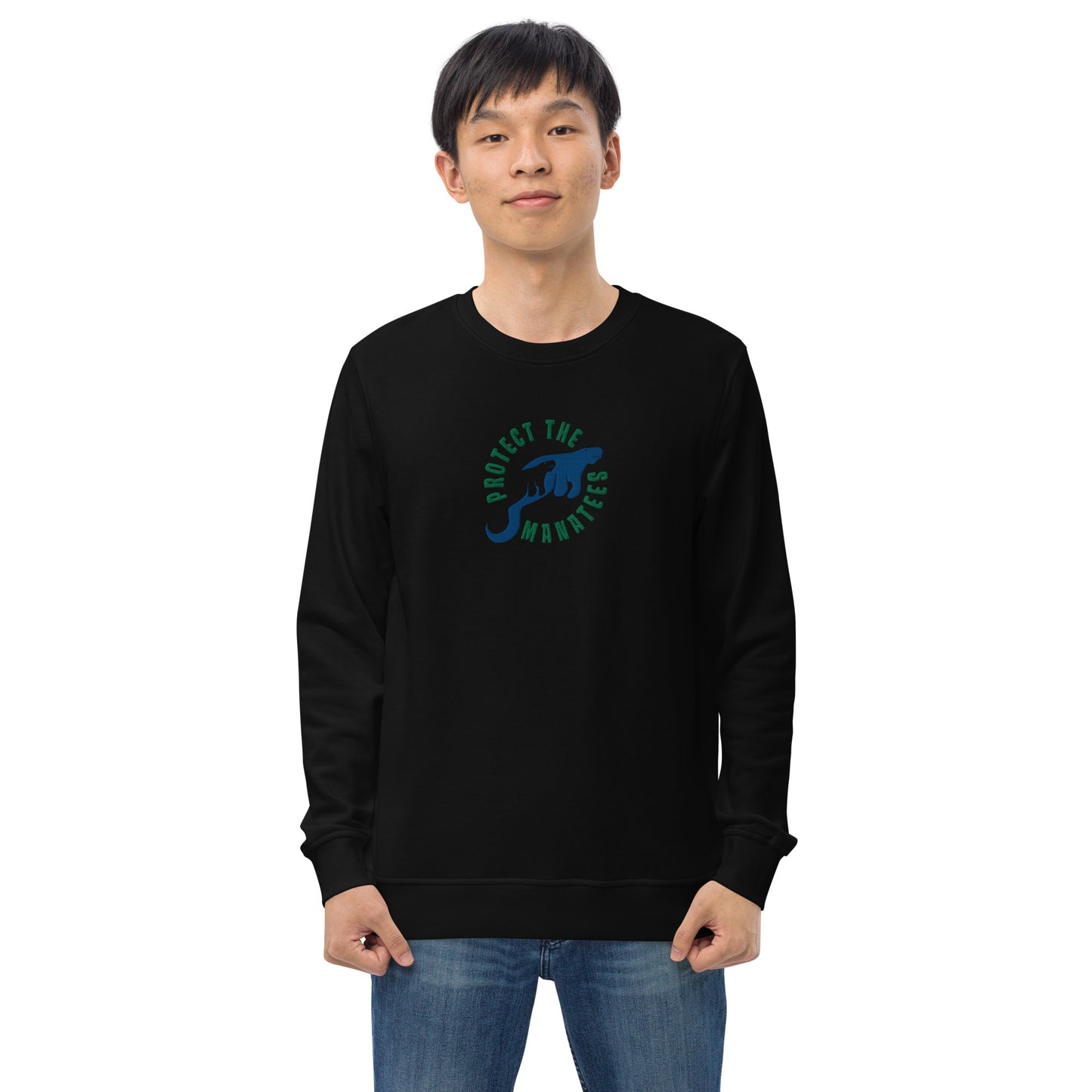 Protect the Manatees Eco Friendly Embroidered Unisex Crewneck Sweatshirt