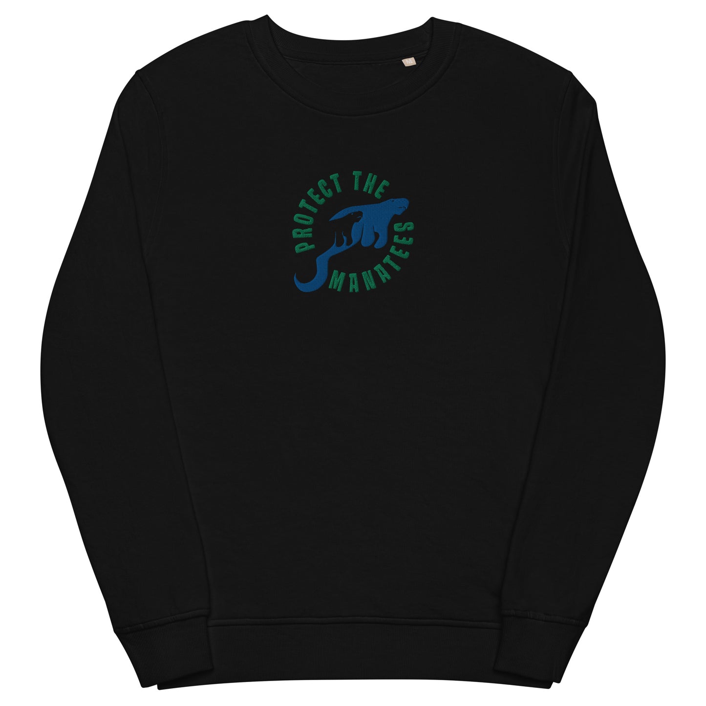 Protect the Manatees Eco Friendly Embroidered Unisex Crewneck Sweatshirt