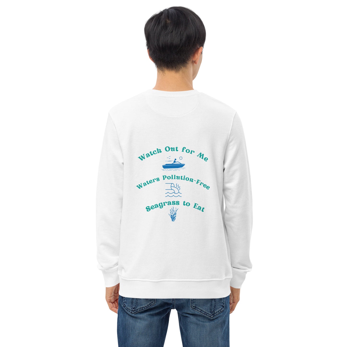 Protect the Manatees Eco Friendly Embroidered Unisex Crewneck Sweatshirt