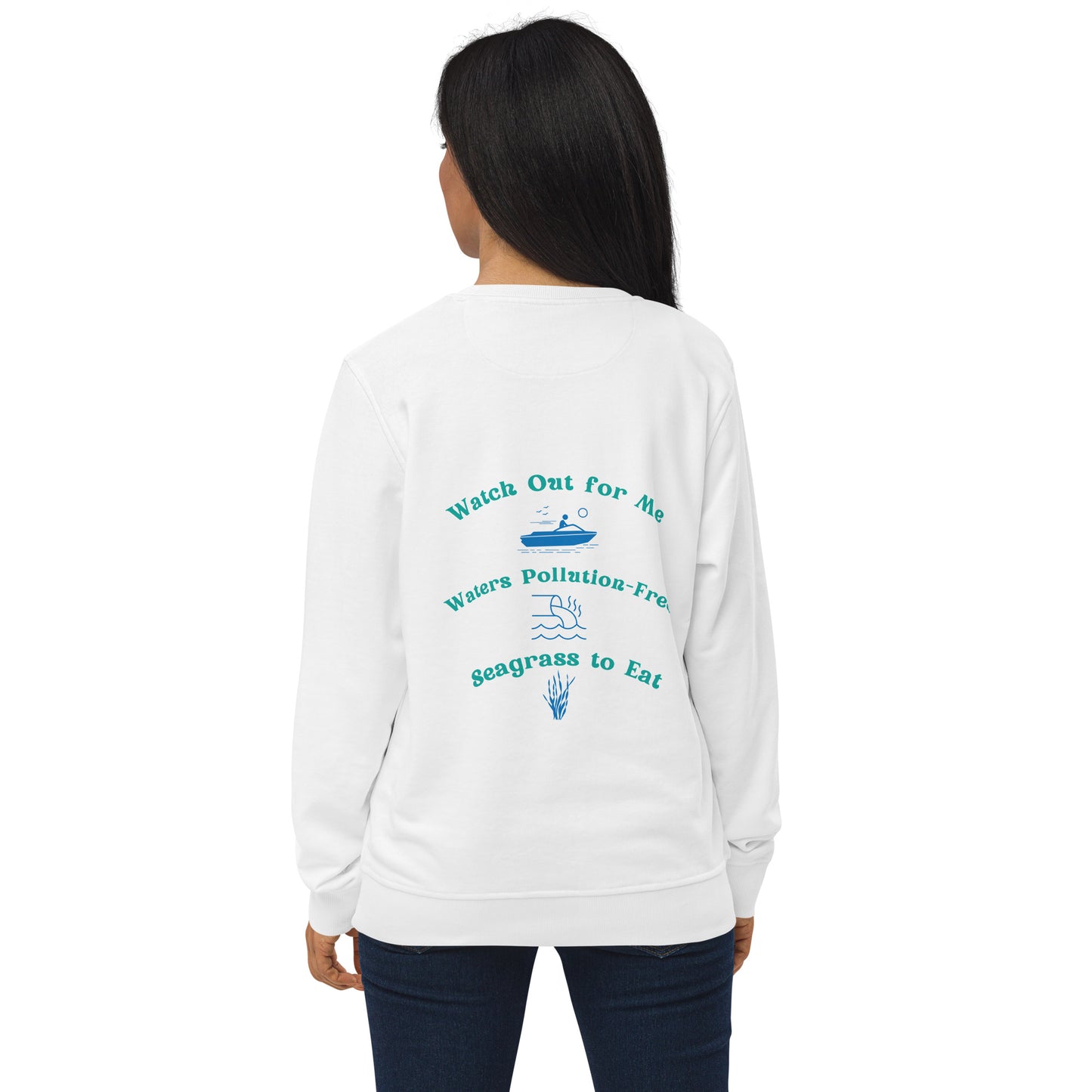 Protect the Manatees Eco Friendly Embroidered Unisex Crewneck Sweatshirt