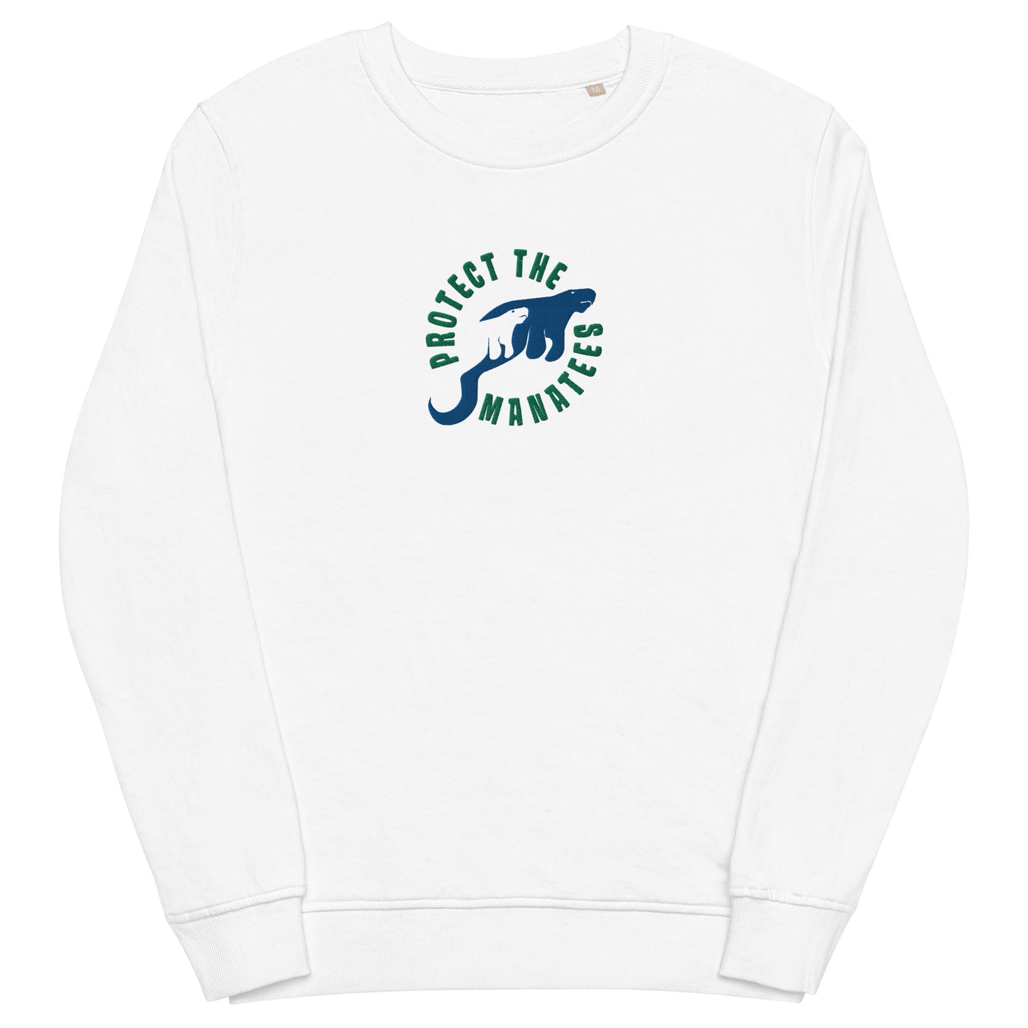 Protect the Manatees Eco Friendly Embroidered Unisex Crewneck Sweatshirt