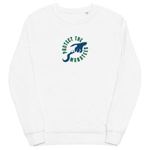 Open image in slideshow, Protect the Manatees Eco Friendly Embroidered Unisex Crewneck Sweatshirt
