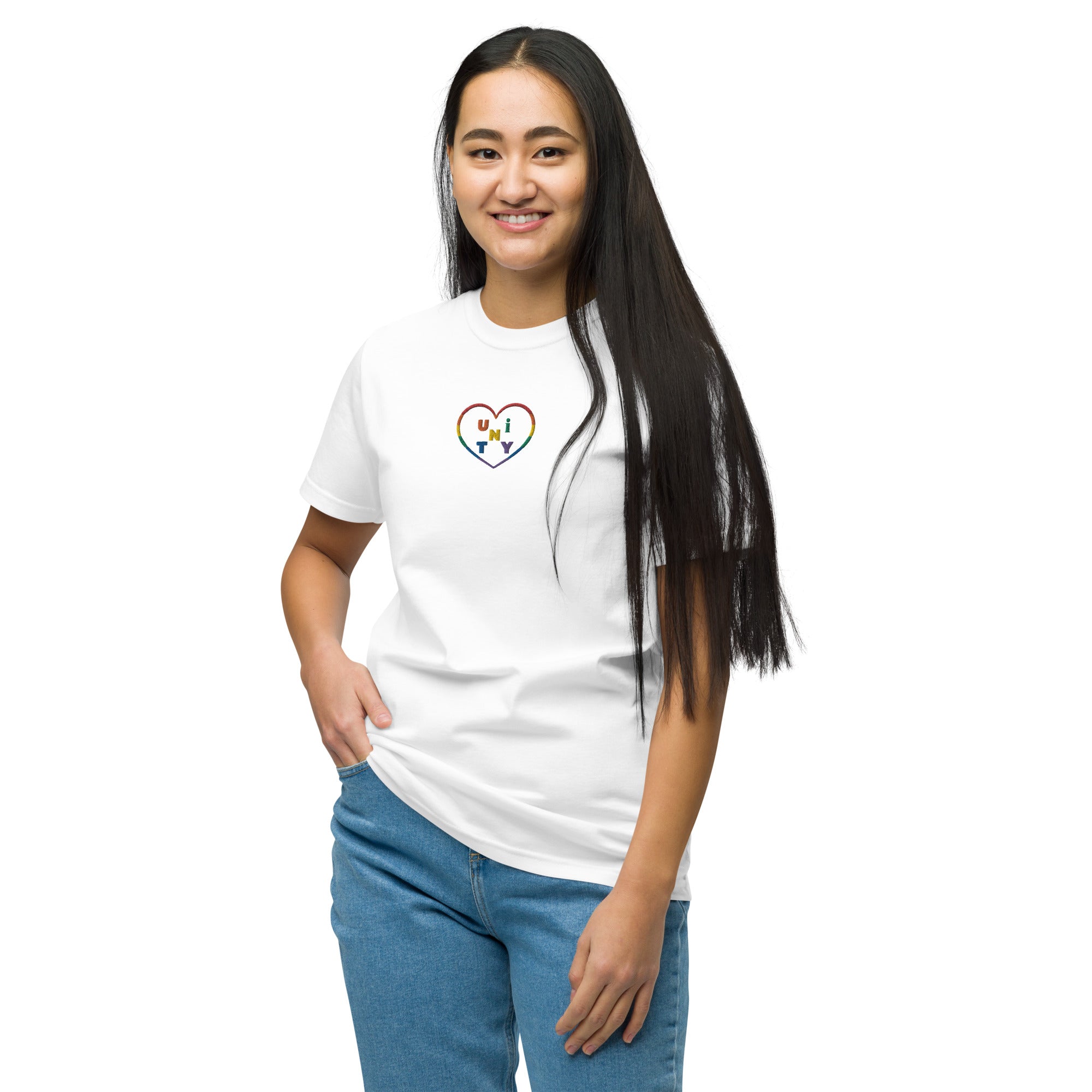 Gay Pride Unity Certified Organic Cotton Unisex Embroidered T-Shirt