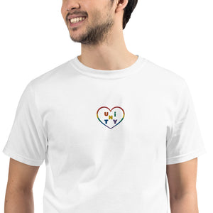Gay Pride Unity Certified Organic Cotton Unisex Embroidered T-Shirt