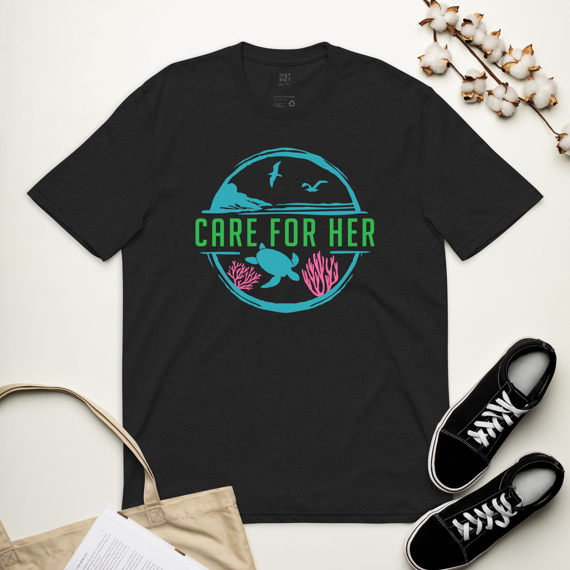 Care for Planet Earth Against Climate Change Unisex Recycled Sustainable T Shirt
