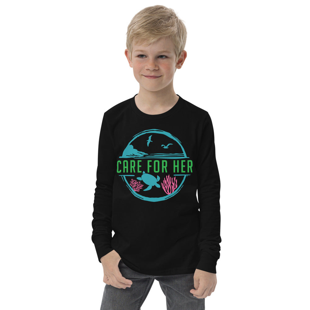 Care For Planet Earth Against Climate Change Kids Long Sleeve Shirt