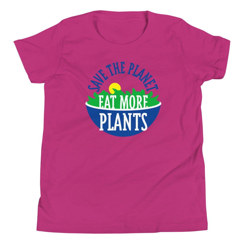 Save The Planet, Eat More Plants! Youth Short Sleeve Tee