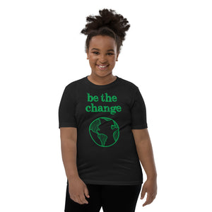 Open image in slideshow, Be The Change Against Climate Change Youth Short Sleeve Tee
